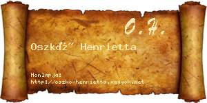 Oszkó Henrietta névjegykártya