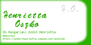 henrietta oszko business card